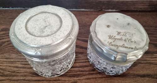 Pair of Cut Glass, Silver plated Trinket Jars