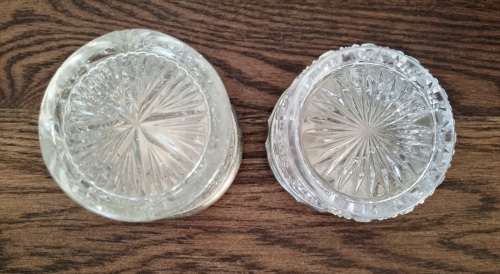 Pair of Cut Glass, Silver plated Trinket Jars