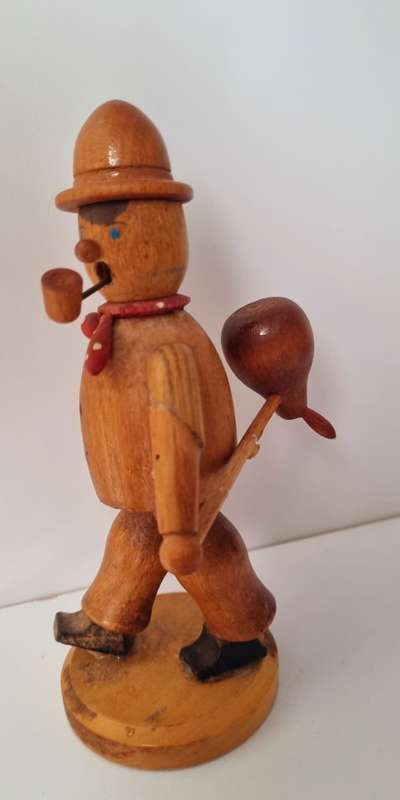 German Figurine Hand Carved Wood Made In GDR
