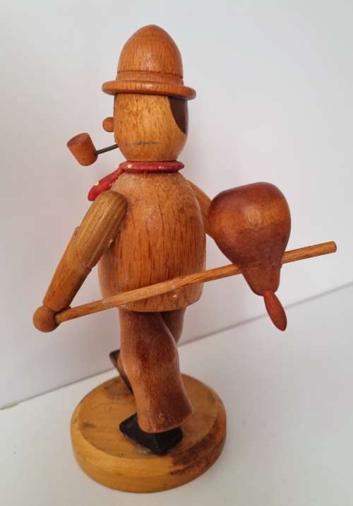 German Figurine Hand Carved Wood Made In GDR