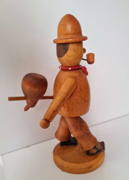 German Figurine Hand Carved Wood Made In GDR
