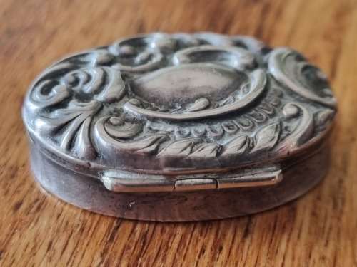 Antique M Bros Sterling Silver Pill Case, Made in Birmingham, 7.88g