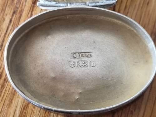 Antique M Bros Sterling Silver Pill Case, Made in Birmingham, 7.88g