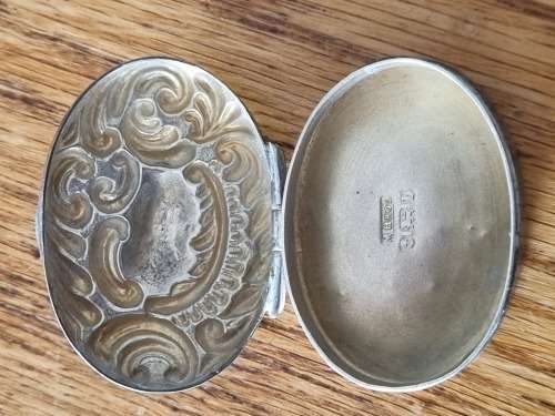 Antique M Bros Sterling Silver Pill Case, Made in Birmingham, 7.88g
