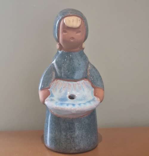 JIE Gantofta Pottery Scandinavian Sweden Glazed Maiden Figurine