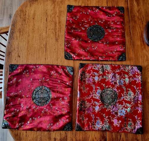 Collection of Chinese silk cushions/pillows