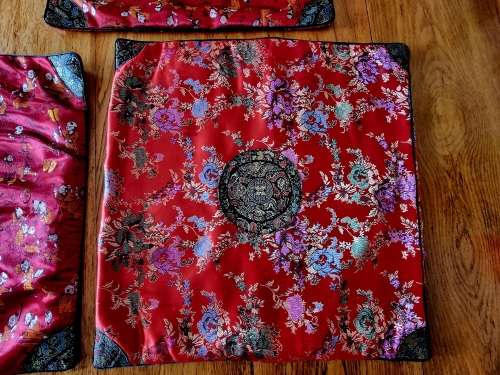 Collection of Chinese silk cushions/pillows
