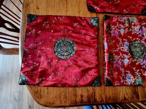 Collection of Chinese silk cushions/pillows