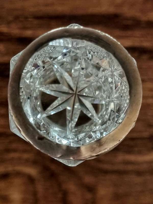 Antique Crystal Glass Cut Sterling Silver Levi & Salaman Knife Rests marked Stamped