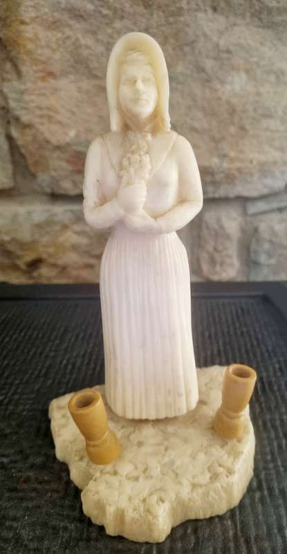 Voortrekker Afrikaaner Woman Statue/Stationery, pen holder signed Johan Steynberg