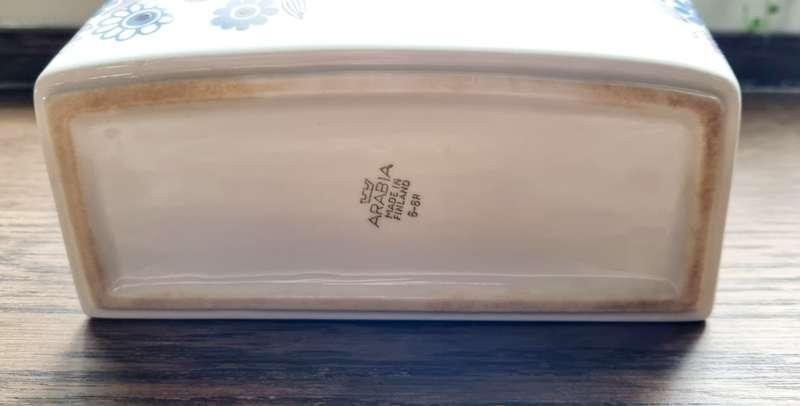 Arabia Finland Porcelain Kitchen Salt Box Scandinavian Vintage Retro