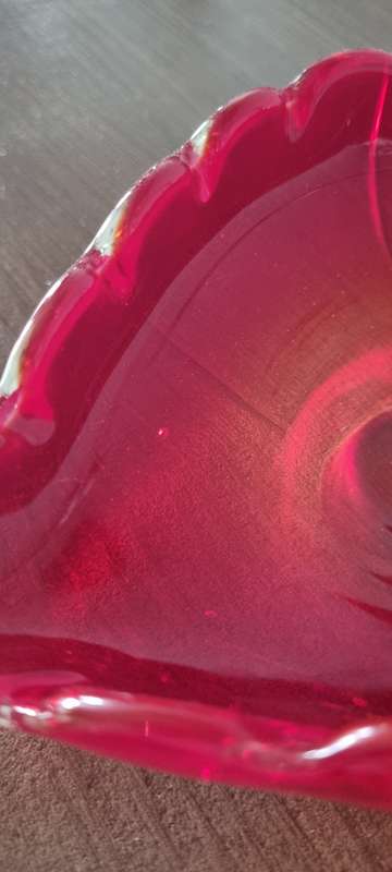 Vintage Ruby Red & Clear Handblown Art Glass Swan Figurine