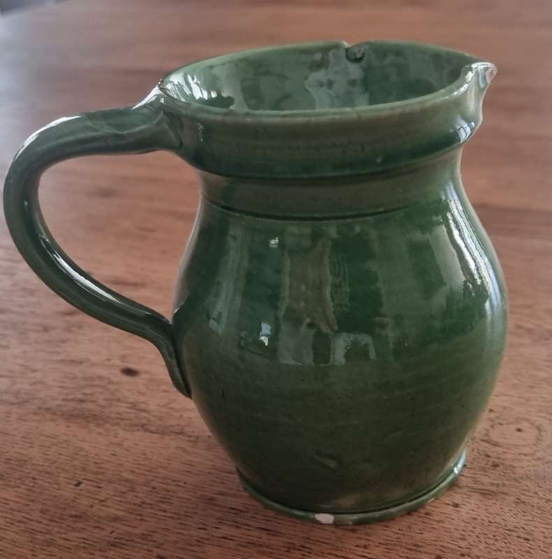 Goedewaagen Gouda Holland Green Pottery Jug