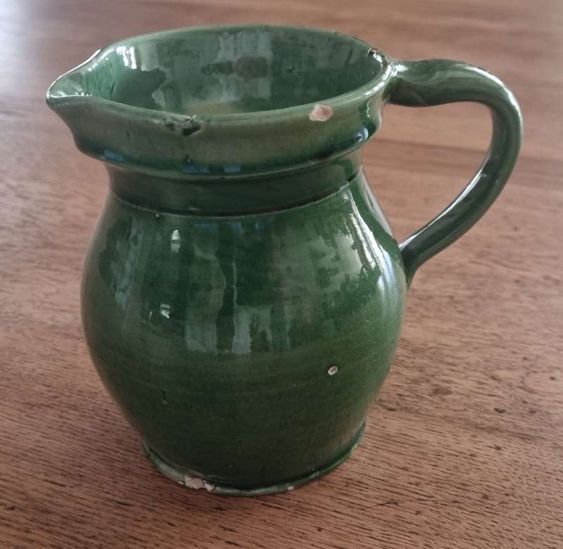 Goedewaagen Gouda Holland Green Pottery Jug
