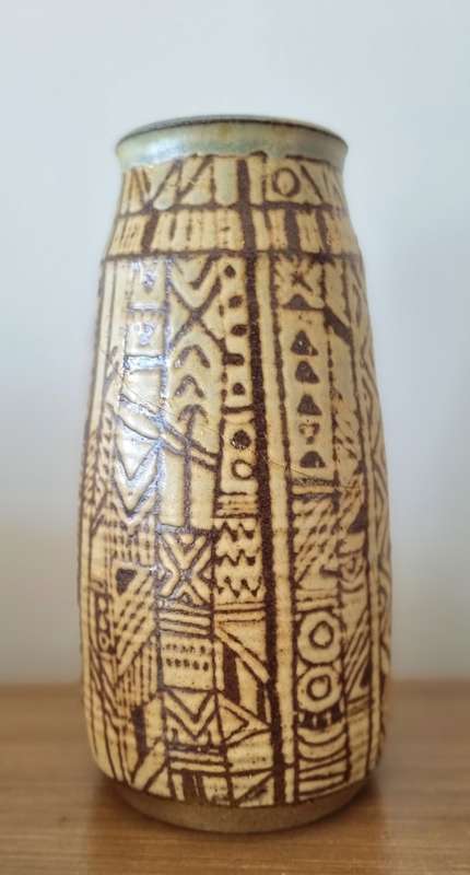 South African Artist Bea Jaffray Pottery Vase