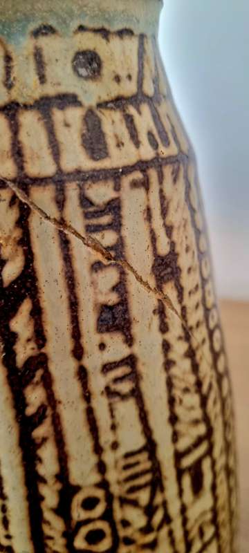 South African Artist Bea Jaffray Pottery Vase