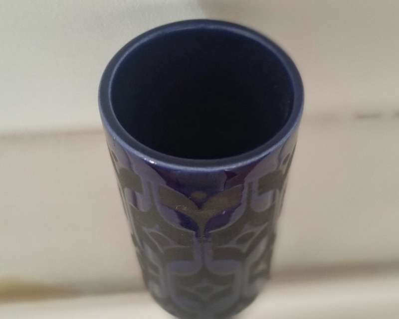 Vintage 1970s Hornsea Colbot Blue Pottery Container/Vase