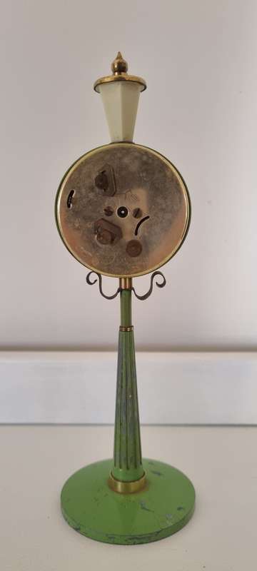 Vintage RHYTHM Alarm Clock Enamel street Lamp Post