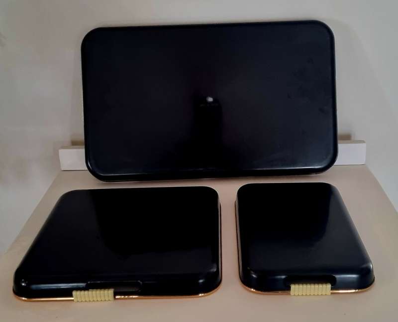 Vintage New Set of 3 piece Lacquerware Tray Set (Cherry Blossom)