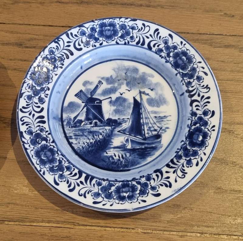 Pair of Blue and White Delft Holland Plates