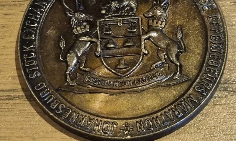Vintage JOHANNESBURGSE EFFEKTEBEURS Stock Exchange MARATHON Medallion