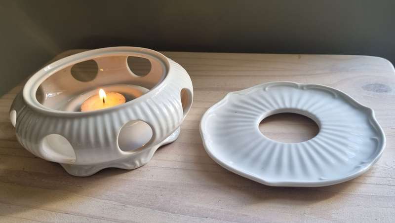 Vintage KPM Royal Porzellan Candle Warmer, Teapot or Food Warmer in White Made in Germany