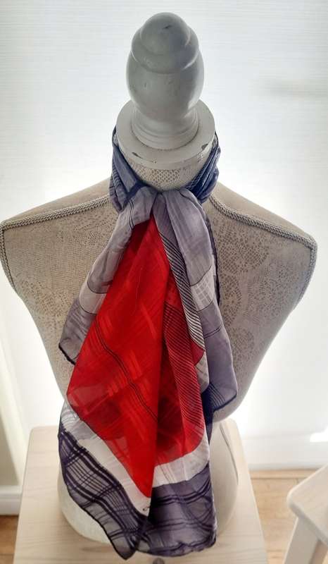 Jean Patou Paris Vintage Chiffon Silk Scarf