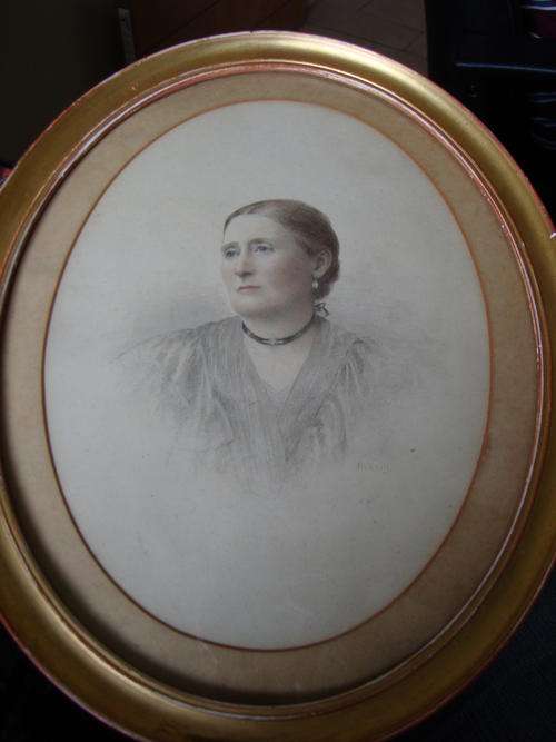 ANTIQUE FRAMED ORIGINAL EDWARDIAN ETCHING OF A WOMAN