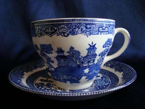 JOHNSON BROS. BLUE AND WHITE WILLOW DUO (Made in England)