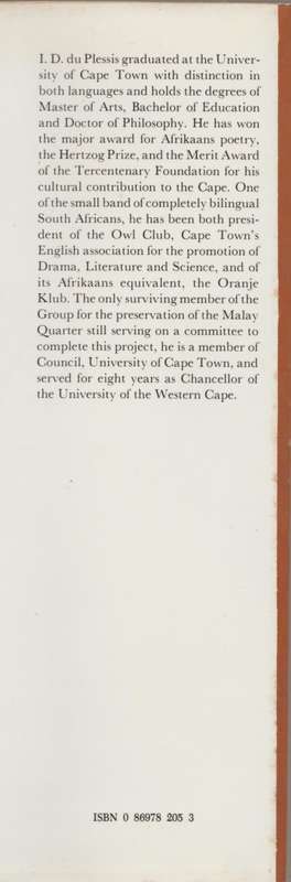 TALES FROM THE MALAY QUARTER I. D. du Plessis