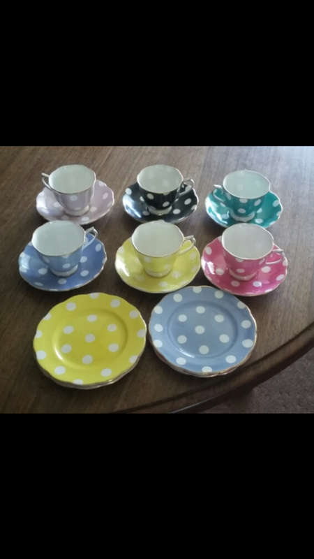 POLKA DOT ROYAL ALBERT TEA SET