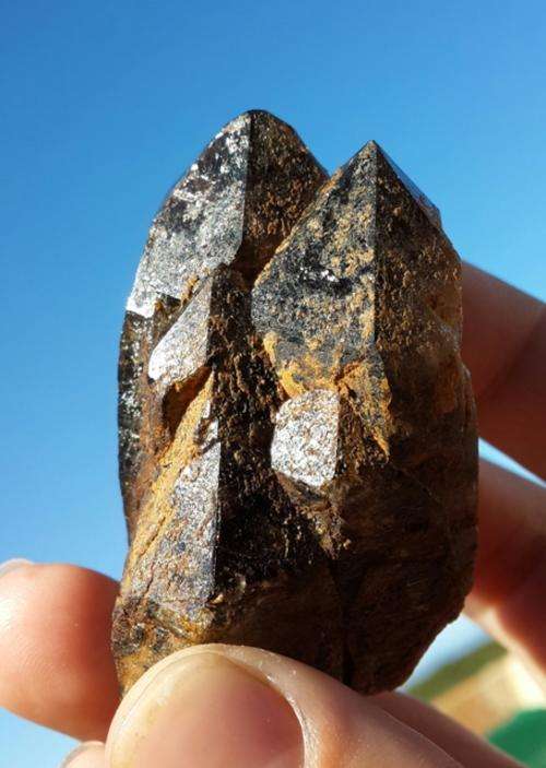 Dark Brown Elestial Smoky Quartz Crystal...!