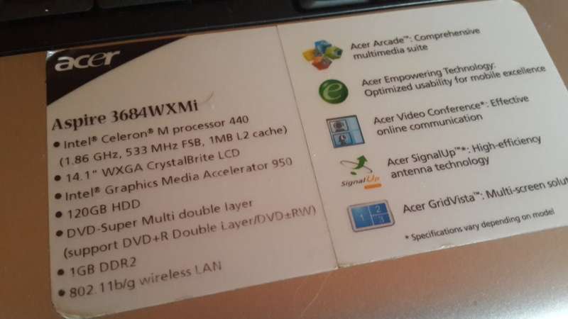 ***Acer Aspire 3684WXmi*** Please Read