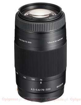 SONY LENS 4.5-5.6 / 75-300 MM 1.5m/4.9ft MACRO WITH REAR CAP.