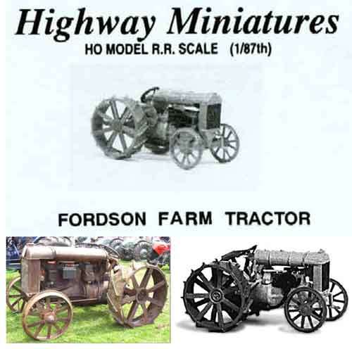HO Fordson Tractor 1920 Farm Tractor - Scale 1/87 By Jordan Highway Miniatures.