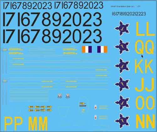 SAAF Shackleton (Late version Springbok) Decals.