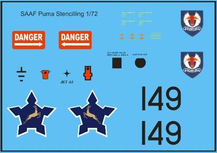 SAAF Puma (Pre-1994) Decals.