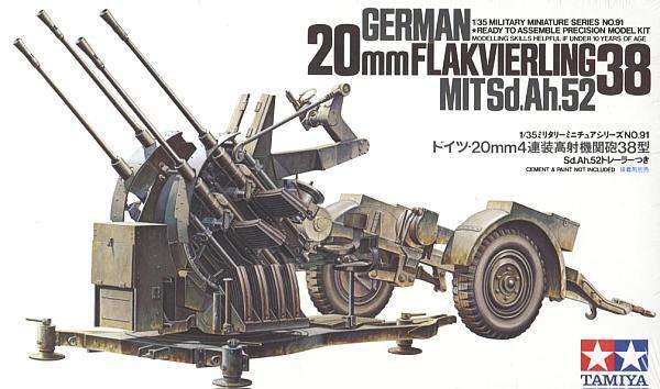 German 20mm Flakvierling 38 - Scale 1/35 By Tamiya.