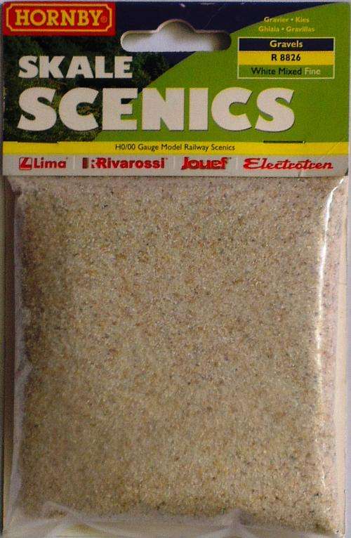OO/HO - Gravel - White Mix Fine - Scale 1/76 - 1/87 By Hornby.