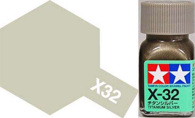 X-32 Titanium Silver Gloss Enamel Paint