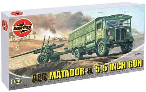 Aec Matador & 5.5 Inch Gun 1/76 By Airfix.