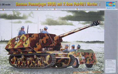 German Panzerjager 39 (H) mit 7.5cm Pak40/1 Marder I Tank - Scale 1/35 By Trumpeter.