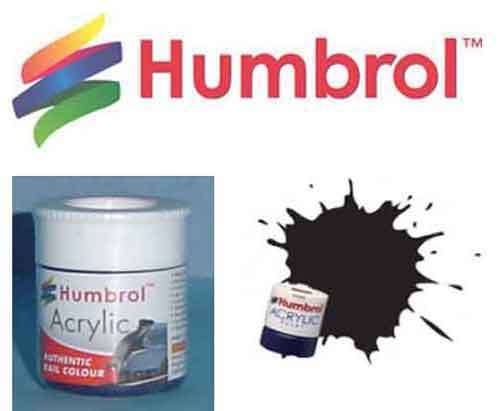 Dirty Black - Acrylic Rail Colour - Matt - 14ml Tinlet By Humbrol.