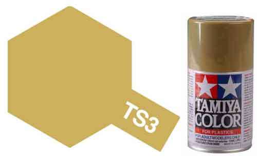 TS-3 Dark Yellow Enamel Paint - 100ml Spray Paint Can By Tamiya.
