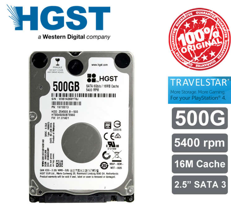 HGST Travelstar 2.5-Inch 500GB 7200RPM SATA III 32MB Cache SATA 6Gbps 0J42255 HDD DRIVES | BRAND NEW