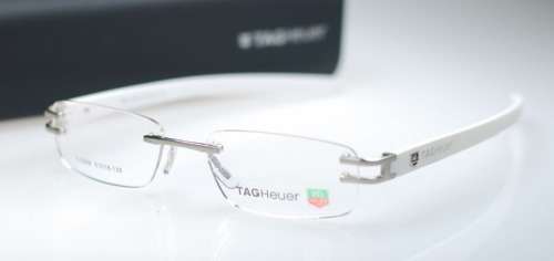 Tag Heuer T-3356 White Rimless eyeglasses with pouch