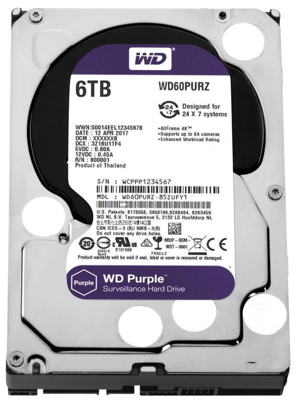 6 TB HDD - WD Purple Surveillance Hard Drive WD60PURZ 6TB | SATA 6Gb/s | DVR CCTV | Brand New Sealed