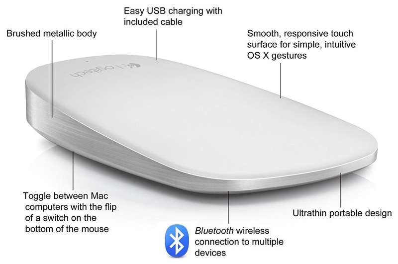 Logitech Ultrathin Touch wireless Mouse T631 for Mac - Apple Macbook Air - Macbook Pro - Imac