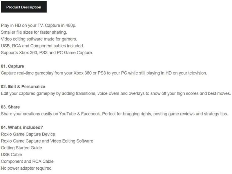 Roxio Game Capture (Xbox 360/PS3) - Edit & Share videos online