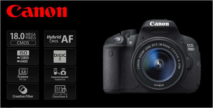 Canon EOS 700D DIGITAL SLR CAMERA KIT WITH 18-55MM IS STM LENS